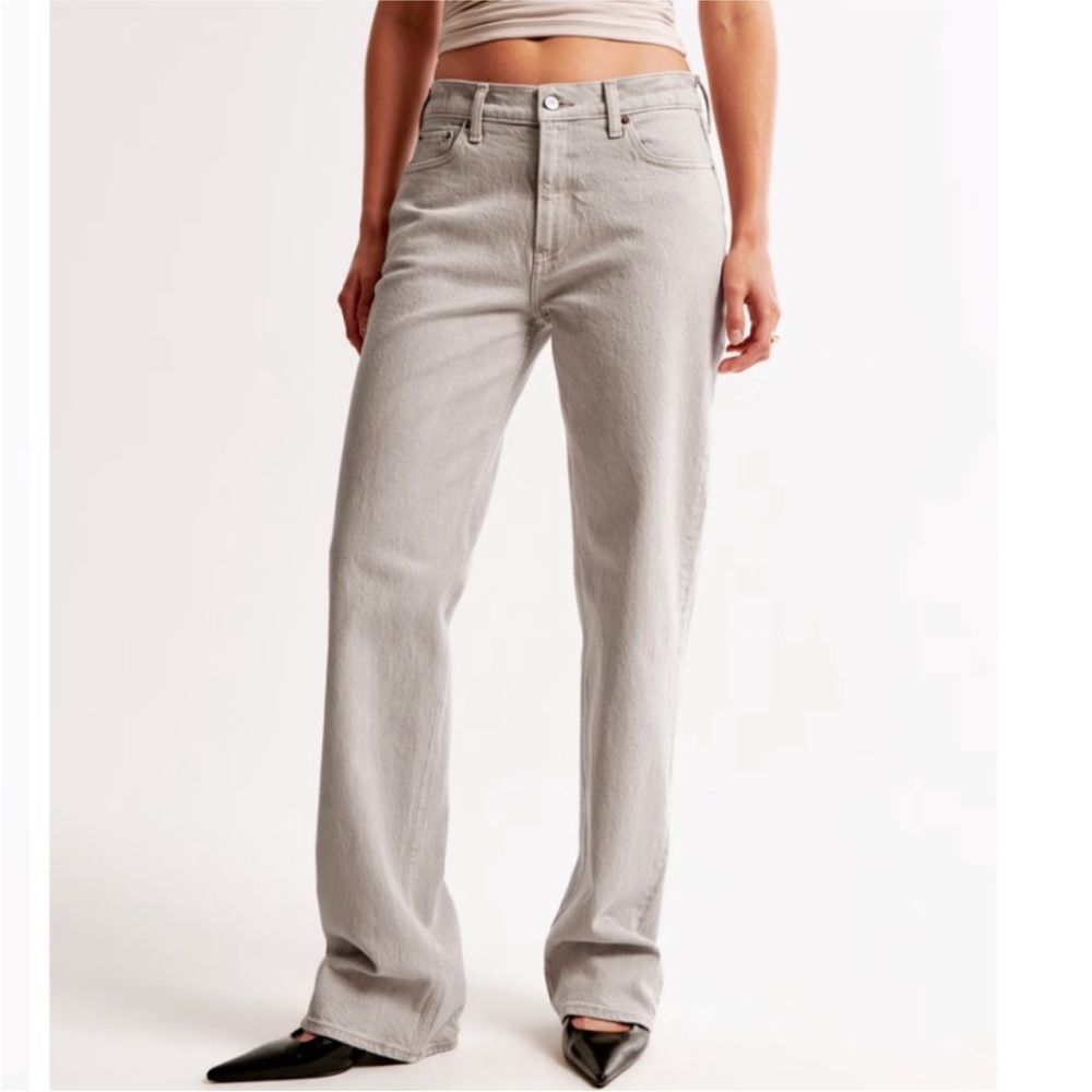 Abercrombie curve love baggy low rise jean chai